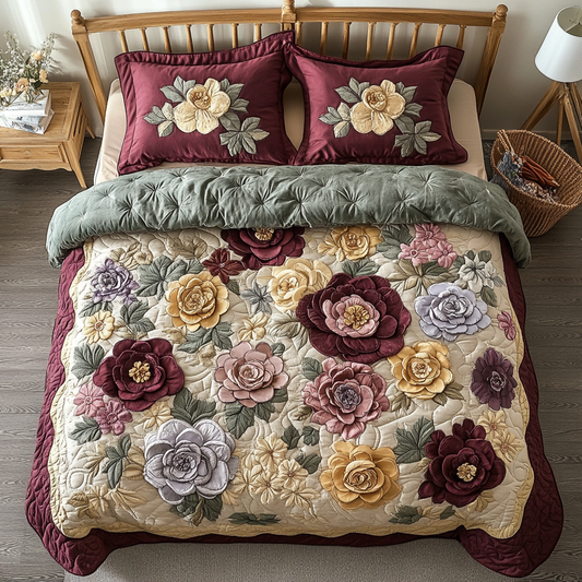 Garden Whispers 3-Piece Quilted Bedding Set NCU0VH3667