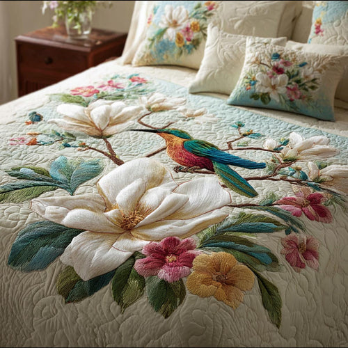 Garden Wings 3-Piece Quilted Bedding Set NCU0DV9348