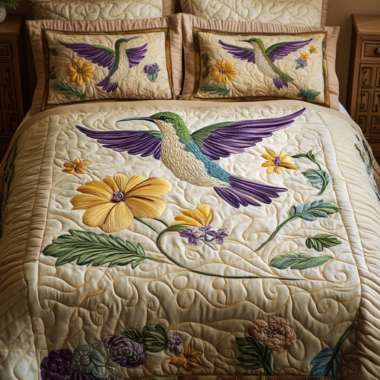 Garden Wings 3-Piece Quilted Bedding Set NCU0VH5685
