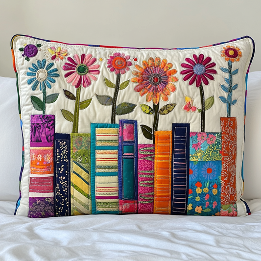 Garden of Books Quilted Bedding Pillow Case NCU0VL1256
