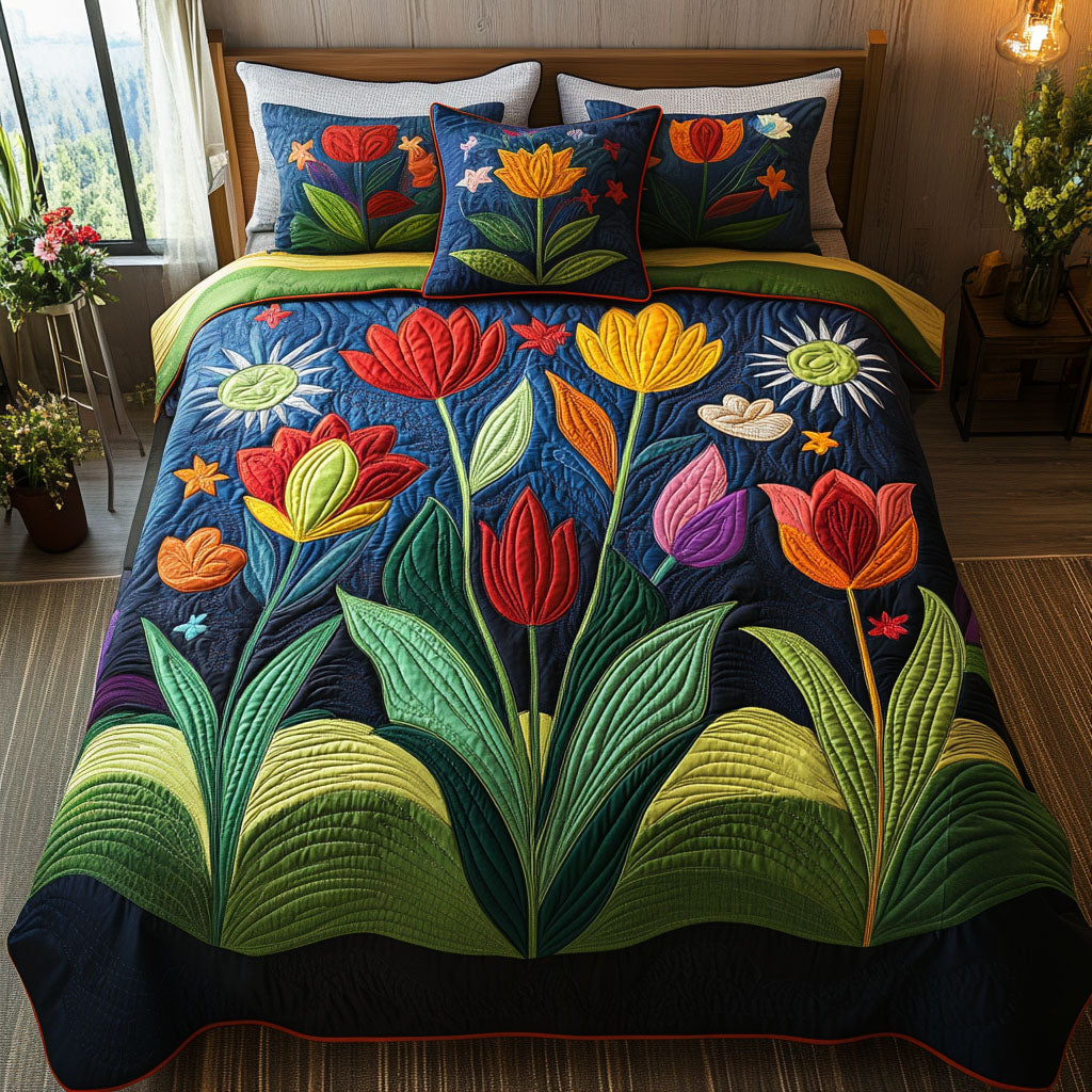 Garden of Colors 3-Piece Quilted Bedding Set NCU0PT5755