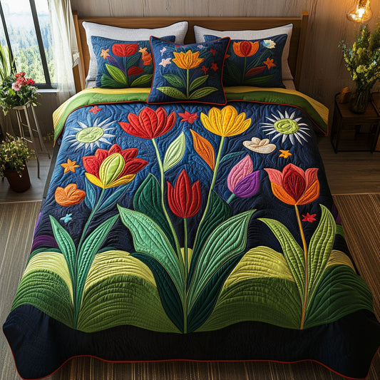 Garden of Colors 3-Piece Quilted Bedding Set NCU0PT5755