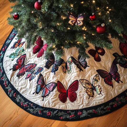 Garden of Flight Quilted Christmas Tree Skirt NCU0PT1929