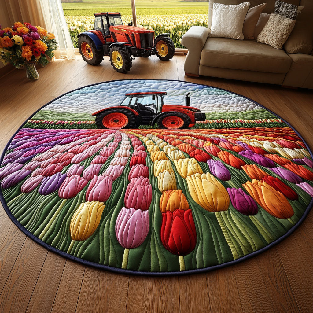 Garden of Hues Quilted Round Mat NCU0NT6816