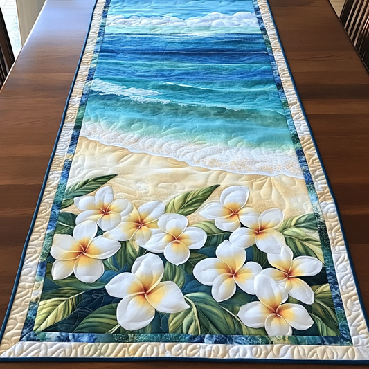 Garden of Plumeria Quilted Table Runner NCU0DK5986