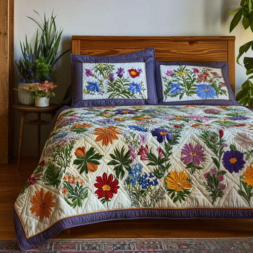 Garden of Texas 3-Piece Quilted Bedding Set NCU0PT6391