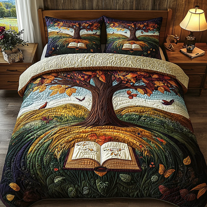 Garden of Words 3-Piece Quilted Bedding Set NCU0DV6199