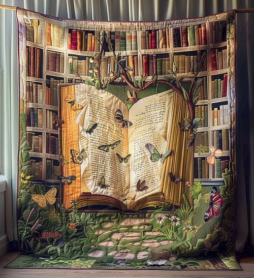 Garden of Words Quilted Blanket NCU0DV2083