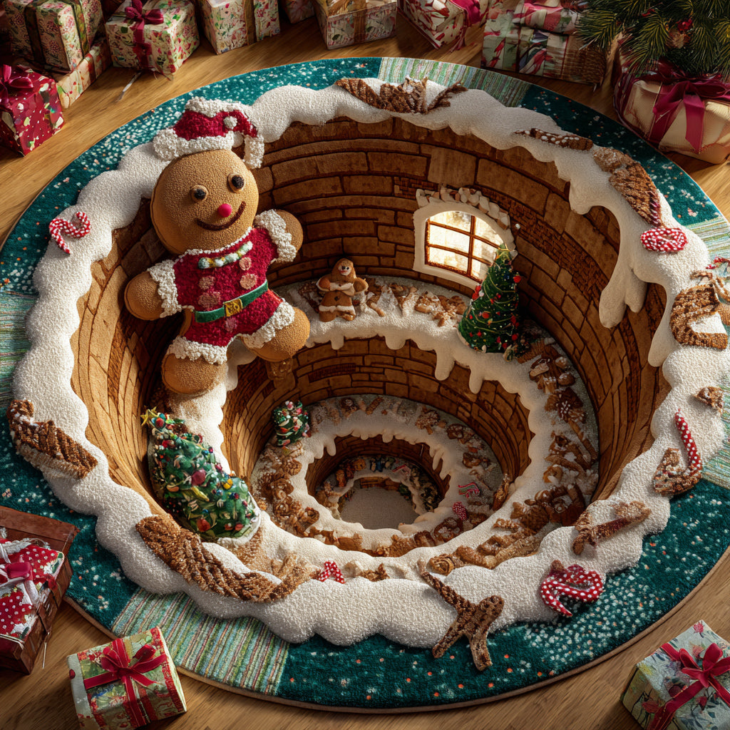Garnet Gingerbread Man Round Carpet NCU0HH1300