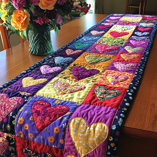 Gathered Love Quilted Table Runner NCU0VL1764