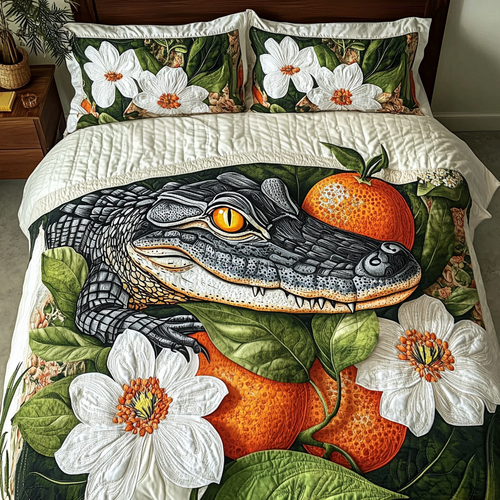 Gator Glow 3-Piece Quilted Bedding Set NCU0VH4522