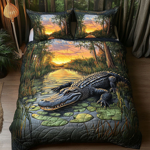 Gator Territory 3-Piece Quilted Bedding Set NCU0PT6629