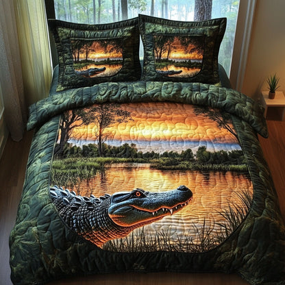 Gator Watch 3-Piece Quilted Bedding Set NCU0PT6630