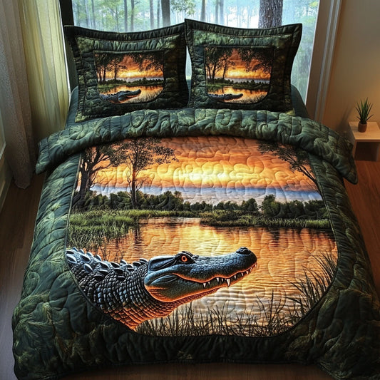 Gator Watch 3-Piece Quilted Bedding Set NCU0PT6630