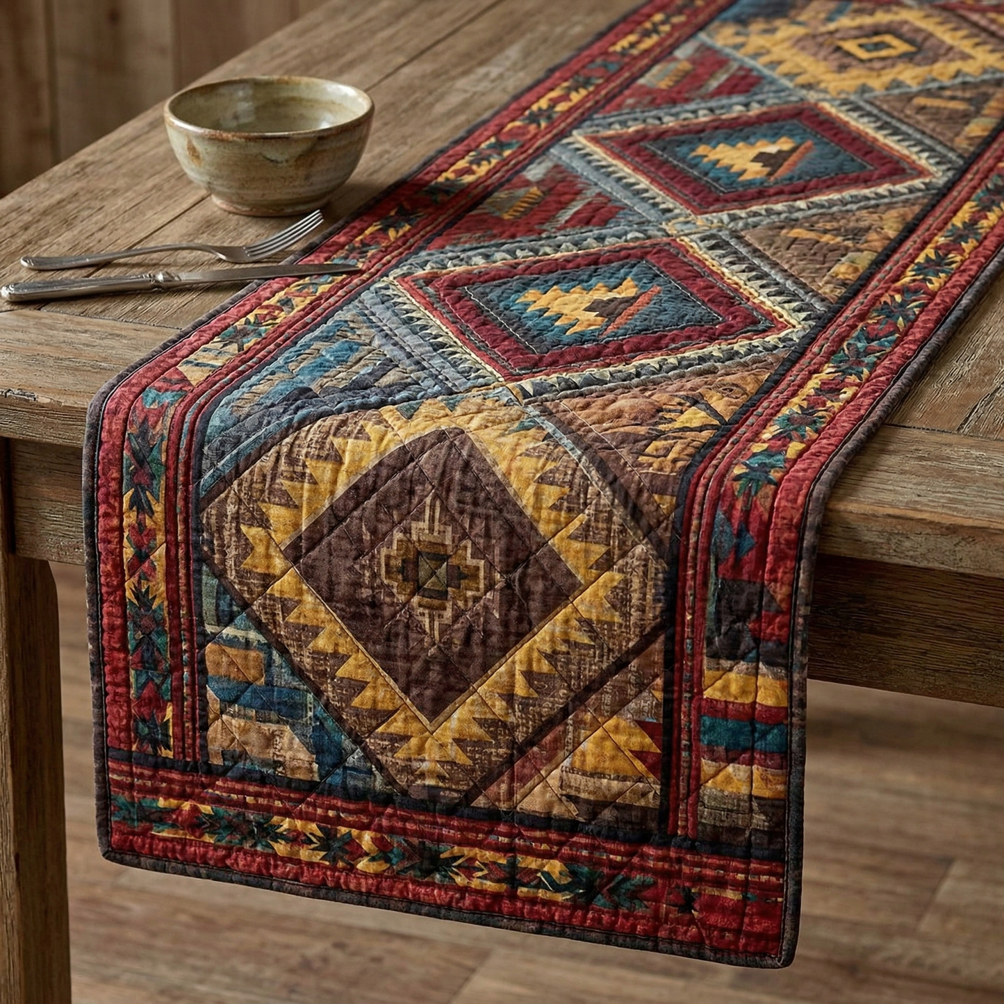 Crayon Spirit Quilted Table Runner NCU0XD2424