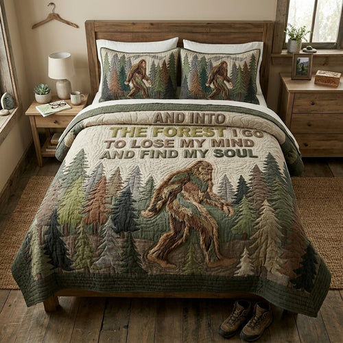 Deep Sasquatch 3-Piece Quilted Bedding Set NCU0DV9712
