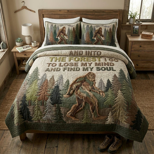 Deep Sasquatch 3-Piece Quilted Bedding Set NCU0DV9712