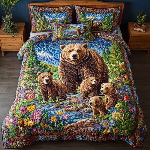 Gentle Bear Quilted Bedding Set NCU0DK6434