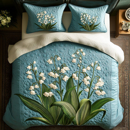 Gentle Bells 3-Piece Quilted Bedding Set NCU0DV9106