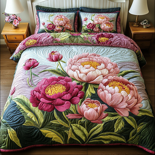 Gentle Bloom 3-Piece Quilted Bedding Set NCU0DK6657