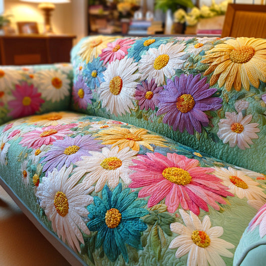 Gentle Bloom Field Quilted Sofa Cover NCU0TD994