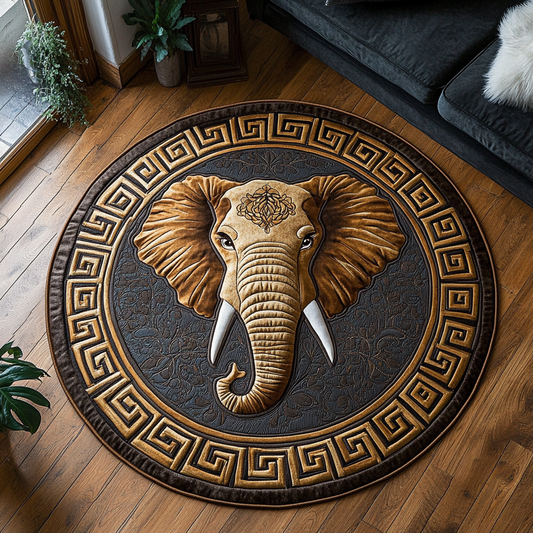 Gentle Elephant Quilted Round Mat NCU0DK9650