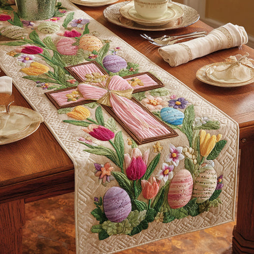 Gentle Faith Quilted Table Runner NCU0TD2329