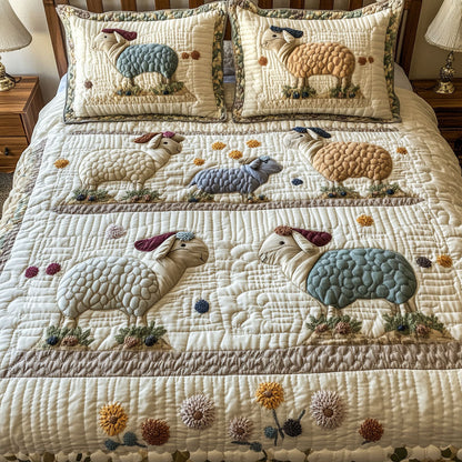 Gentle Fleece 3-Piece Quilted Bedding Set NCU0PT7565