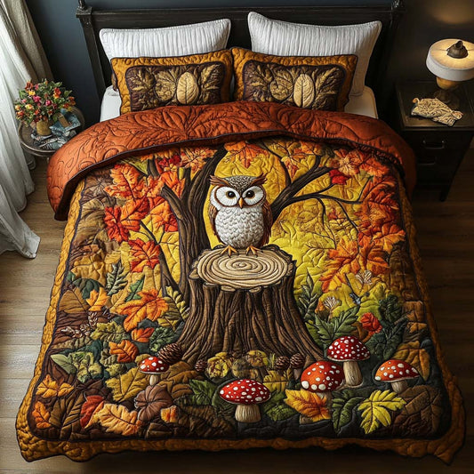 Gentle Forest Nest 3-Piece Quilted Bedding Set NCU0NT8723