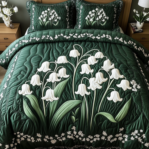 Gentle Garden 3-Piece Quilted Bedding Set NCU0VH4399