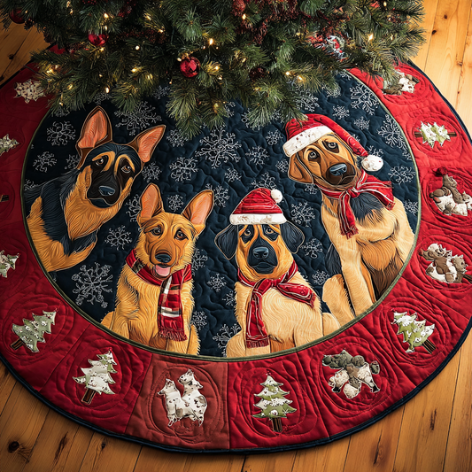 Gentle German Shepherd Christmas Quilted Tree Skirt NCU0DK10761