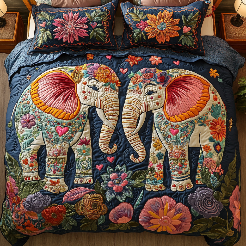 Gentle Giants Together 3-Piece Quilted Bedding Set NCU0DK3154