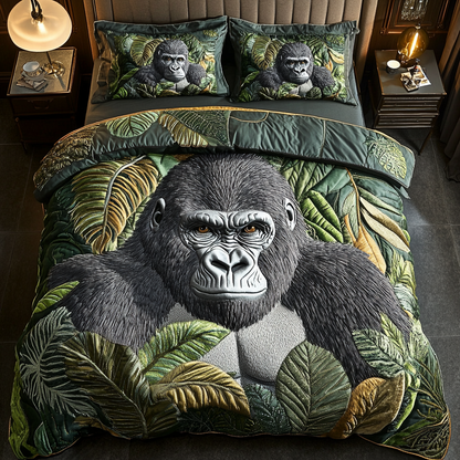 Gentle Gorilla 3-Piece Quilted Bedding Set NCU0DK4087