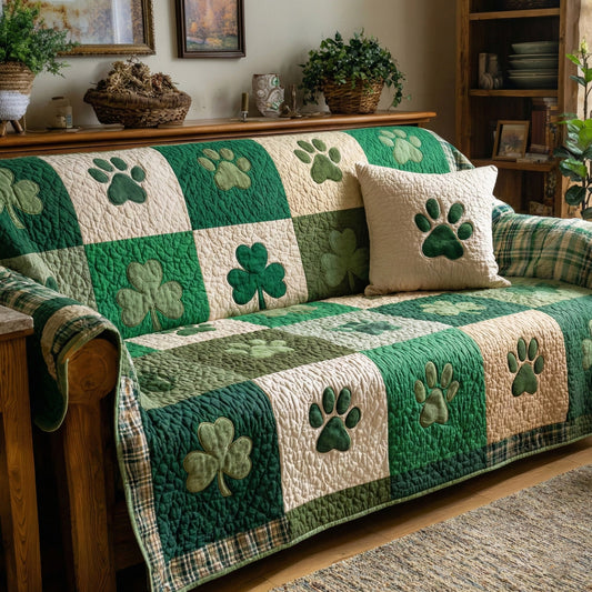 Gentle Green Blessing Quilted Sofa Cover NCU0NT12210