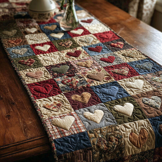 Gentle Hearts Quilted Table Runner NCU0NT11956