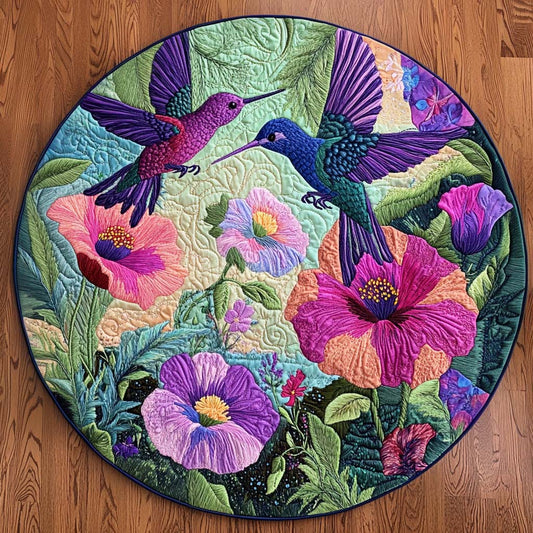 Gentle Hummingbird Breeze Quilted Round Mat NCU0NT8266