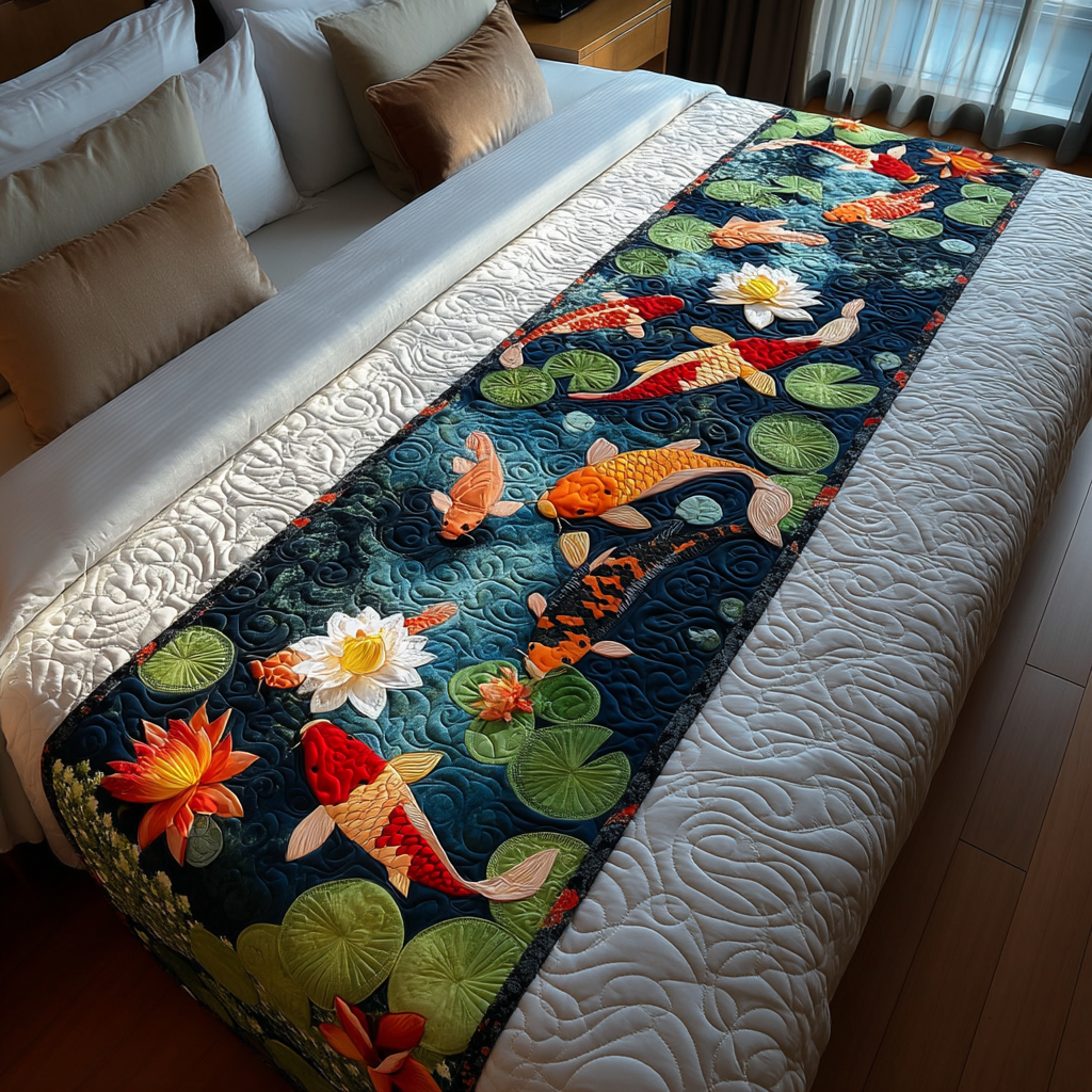 Gentle Koi Quilted Bed Runner NCU0DK9964