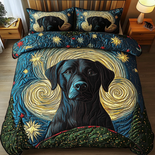 Gentle Labrador 3-Piece Quilted Bedding Set NCU0DK9928