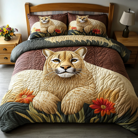Gentle Lioness Rest 3-Piece Quilted Bedding Set NCU0DK6547