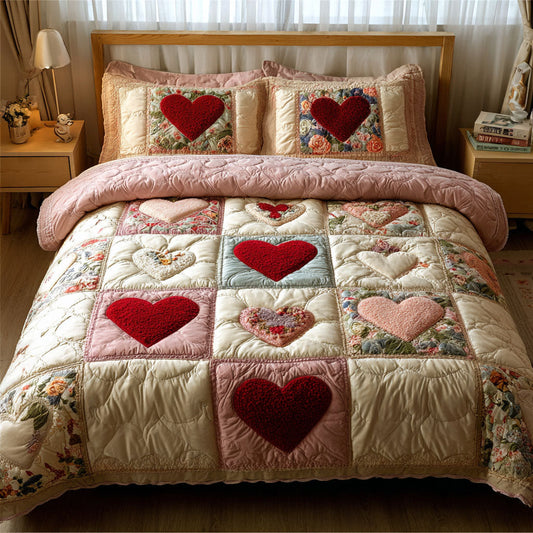 Gentle Love 3-Piece Quilted Bedding Set NCU0DK11842