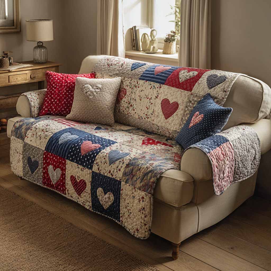 Gentle Love Quilted Sofa Cover NCU0XD2330