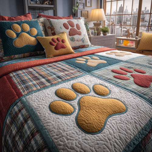 Gentle Paws 3-Piece Quilted Bedding Set NCU0DV8933