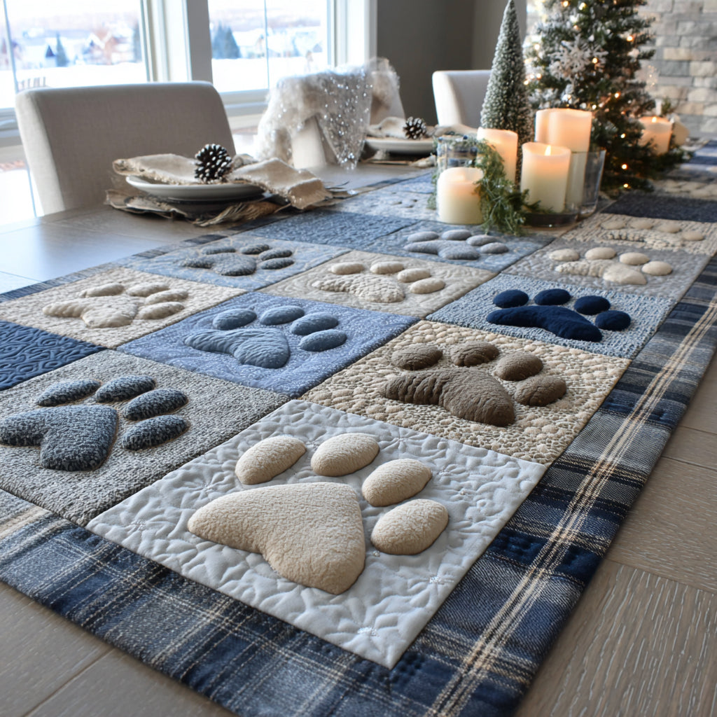 Gentle Paws Quilted Table Runner NCU0DV8949