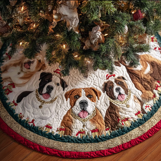 Gentle Pitbull Christmas Quilted Tree Skirt NCU0DK10766