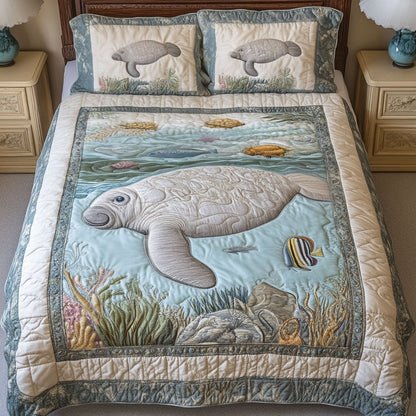 Gentle Sea Giant 3-Piece Quilted Bedding Set NCU0NT2883