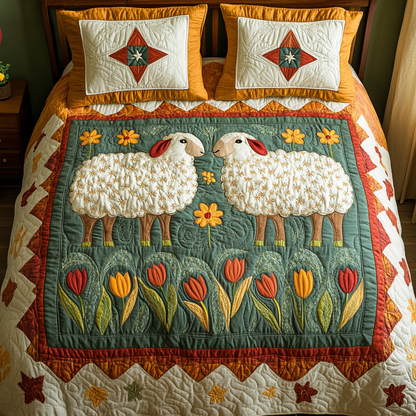 Gentle Sheep 3-Piece Quilted Bedding Set NCU0DK8926