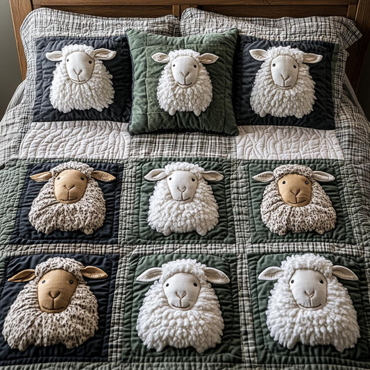 Gentle Sheep 3-Piece Quilted Bedding Set NCU0DV9033