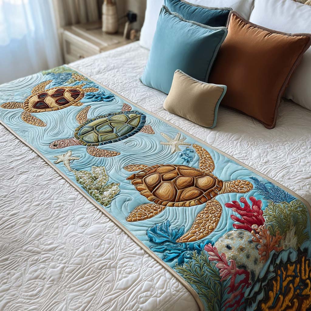 Turtle Quilted Bed Runner NCU0VT205