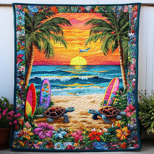 Gentle Turtle Waves Quilted Blanket NCU0NT7206