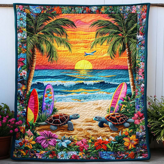 Gentle Turtle Waves Quilted Blanket NCU0NT7206